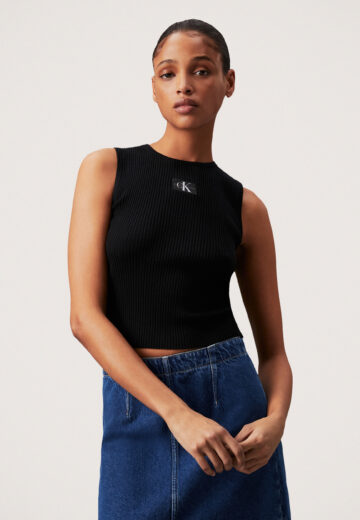 Calvin Klein Woven label Rip Top