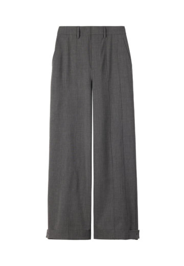 Vanilia Wollen broek tailored wide leg Quiet grey