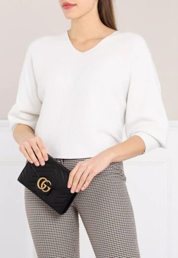 Gucci Hengseltassen - SLG GG Wallet on Chain Marmont in zwart