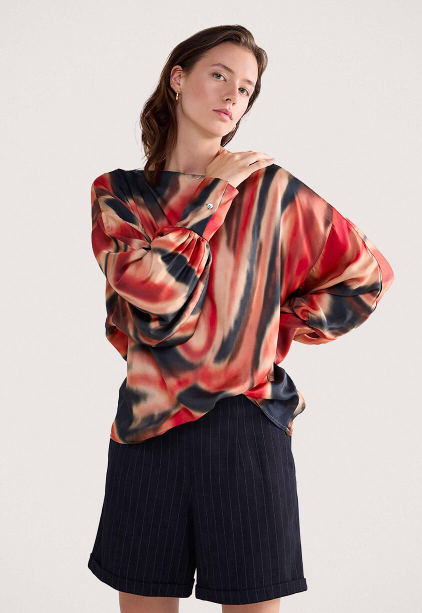 Summum Batsleeve Blury Print Blouse