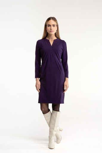 Simplicity long sleeve dress - deep purple - 12483