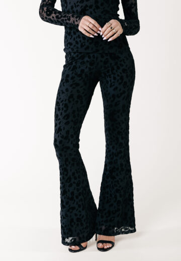 Colourful Rebel Leopard Flock Mesh Estra Flare Broek