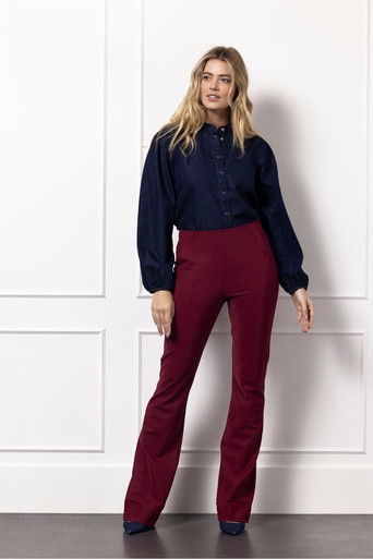 Flair LONG bonded trousers - merlot - 11939