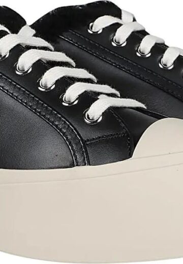 Marni Low-Top Sneakers - Pablo Lace Up Shearling Sneakers Black in zwart