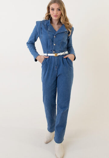 Denim Jumpsuit Met Schouderdetail Rowan