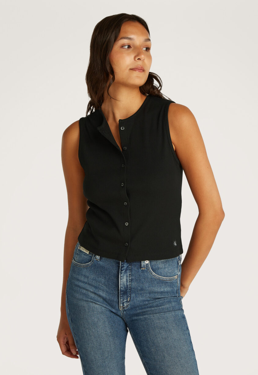 Calvin Klein Woven Label Rib Vest