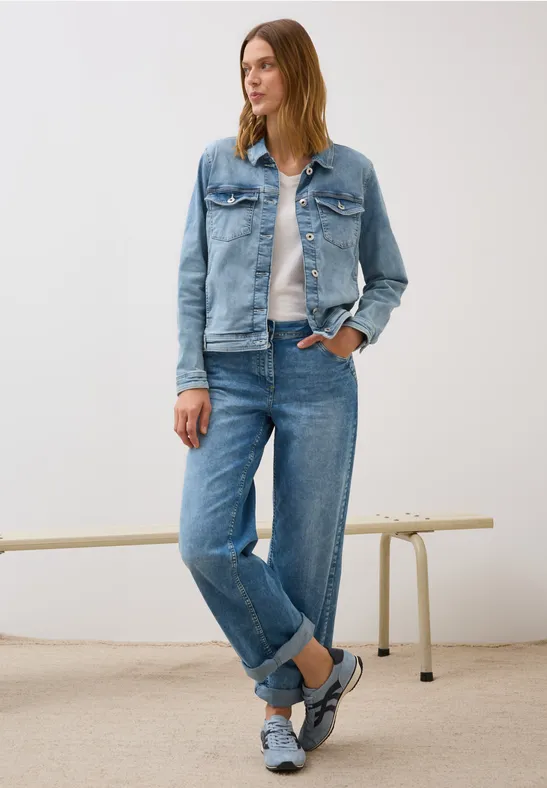 Denim jack met knoopsluiting