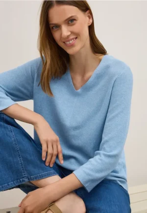 Gebreide trui met V-hals