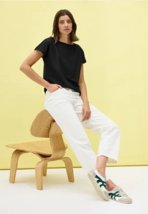 Shirt met structuur in effen kleur