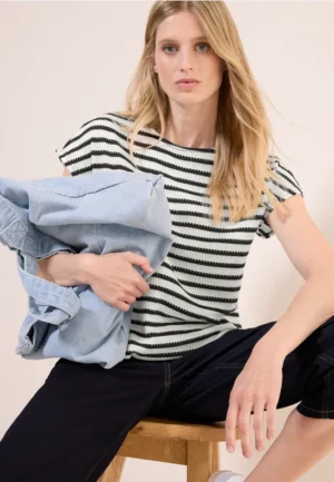 Gestreept jacquard shirt