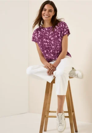 Shirt met gebreide look en patroon