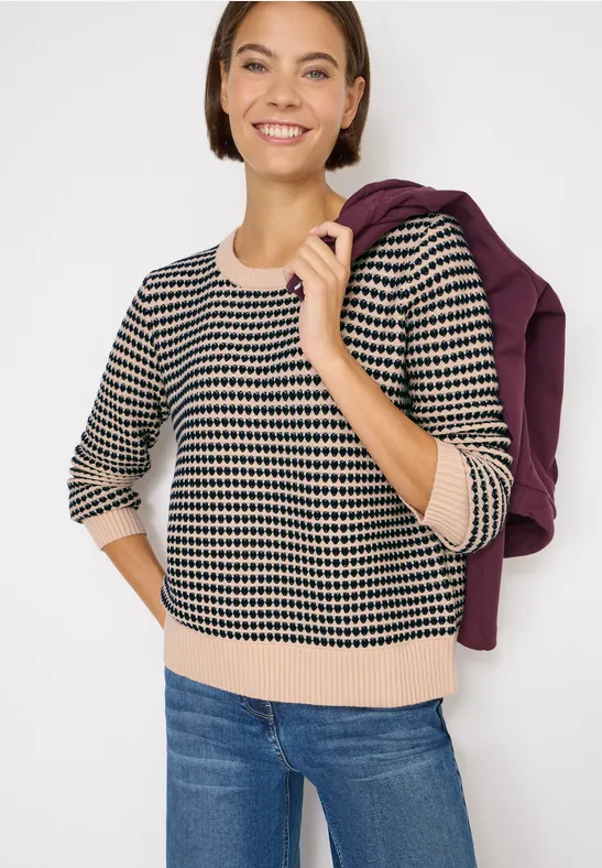 Tweekleurige trui met structuur