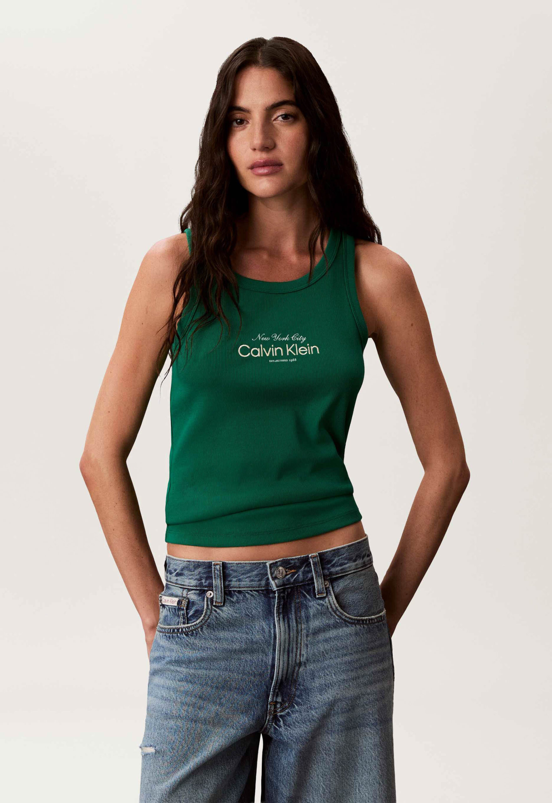 Calvin Klein Rib Graphic Tanktop