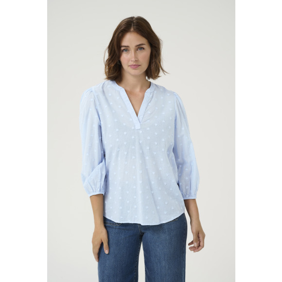 Kaffe - Blauw | Dames | Blouse | Blauw | 46 | regular | Kamst mode