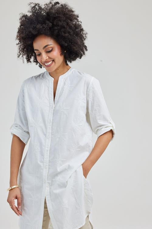 Tunic Palm embro Snow white