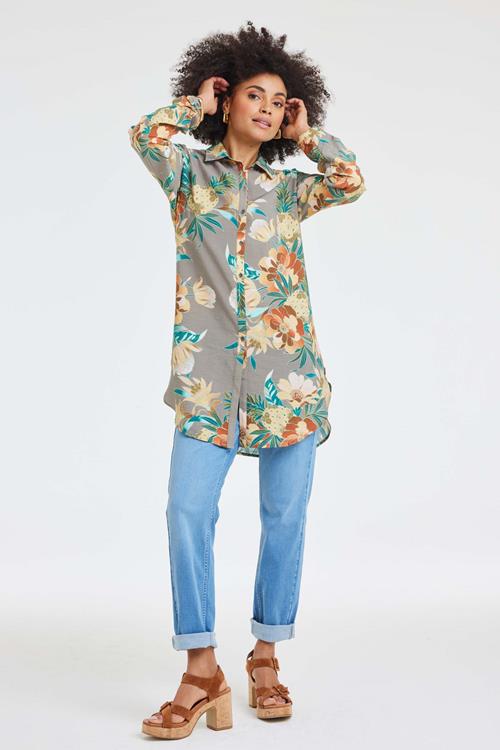 Tunic Jolie Taupe Rising sun print - Afbeelding 2