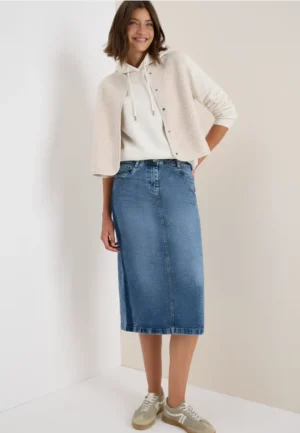 Denim rok met galonstrepen