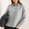 Gestreept flanellen overhemd blouse