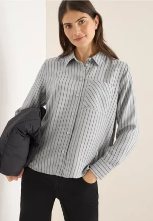 Gestreept flanellen overhemd blouse