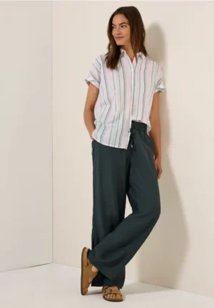 Gestreepte blouse met korte mouwen