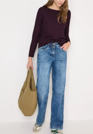 Getextureerd shirt met lange mouwen