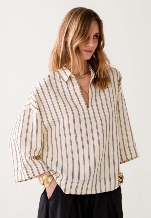 Summum Chenille-Streep Blouse