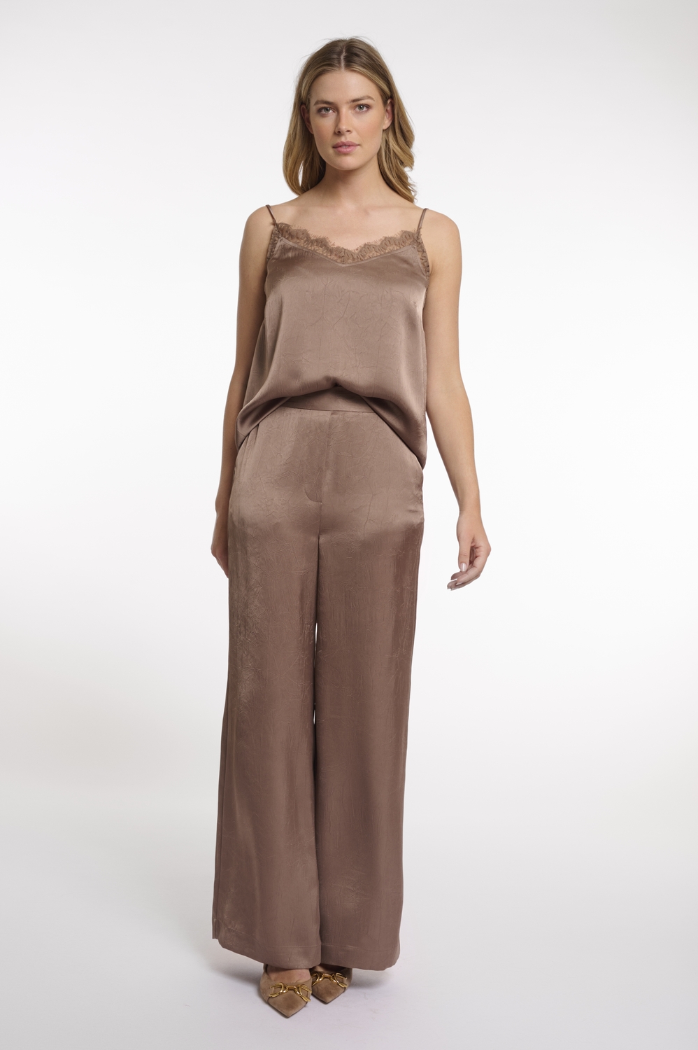 Rino & Pelle Regular Length Wide Leg Pants Kenzaregular.7002622 Broek 11011 Slate Bark
