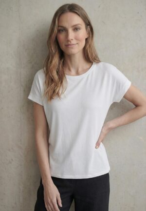 Msch Copenhagen Mschfenya Modal Tee 18292 T-shirt Korte Mouw Bright White