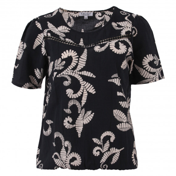 Enjoy - Zwart | Dames | Blouse | Zwart | XXL | regular | Kamst mode