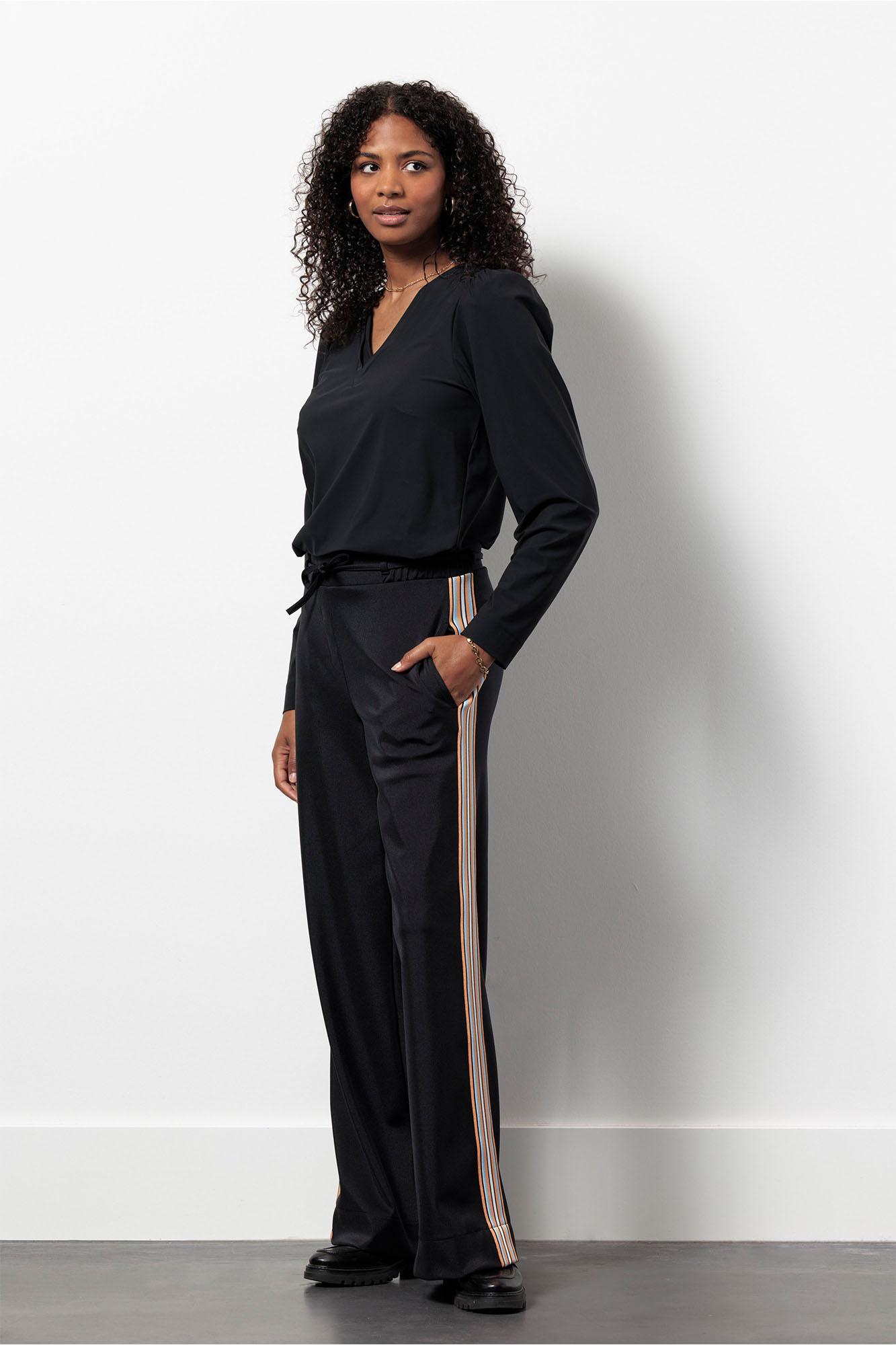Studio Anneloes Iggy Shiny Bonded Trousers 13425 Broek 9000 Black