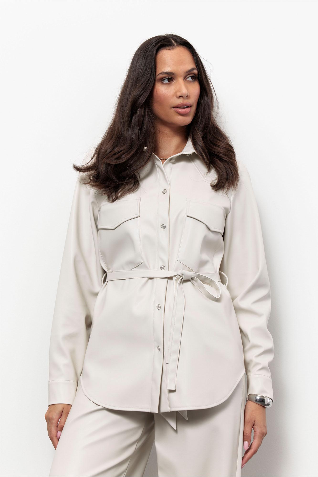 Studio Anneloes Bodil Faux Leather Blouse 13453 Blouse 1400 Kit