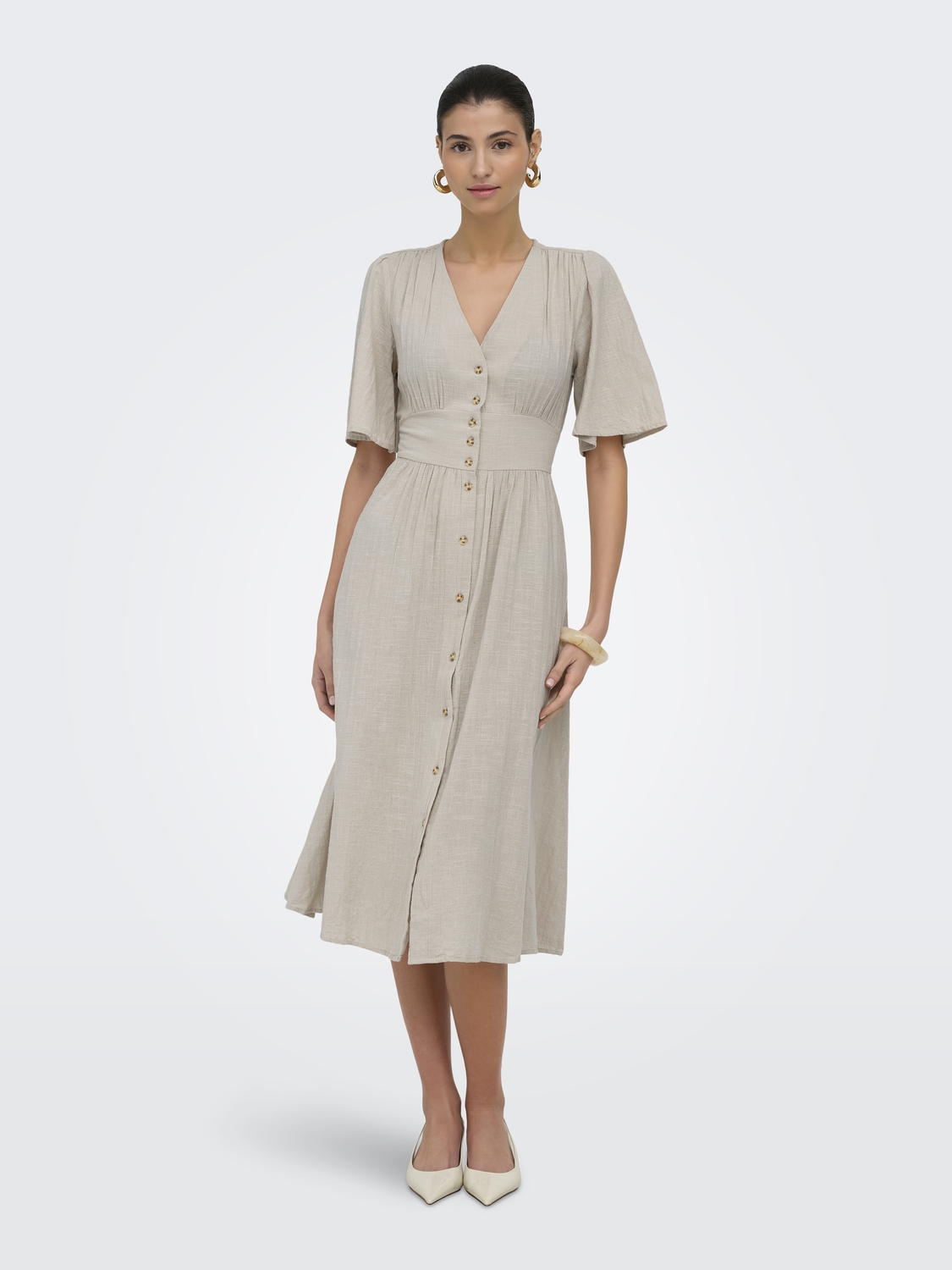 Only Onltizana 2/4 Midi Dress Wvn Noos 15373535 Jurk 5015790 Silver Lining