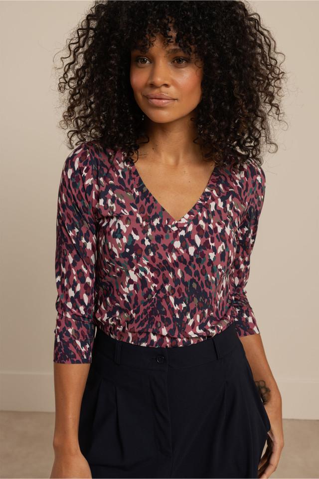 Studio Anneloes Emma Leopard Top 13349 T-shirt Korte Mouw 9997 Multi Color