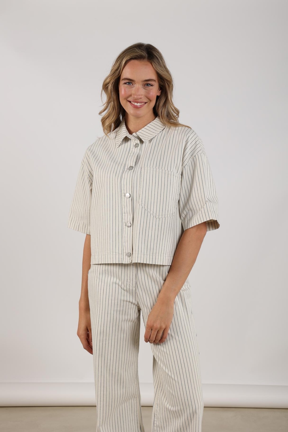 Nukus Tamar Blouse Stripe Nks02170 Blouse 219 Offwhite/navy