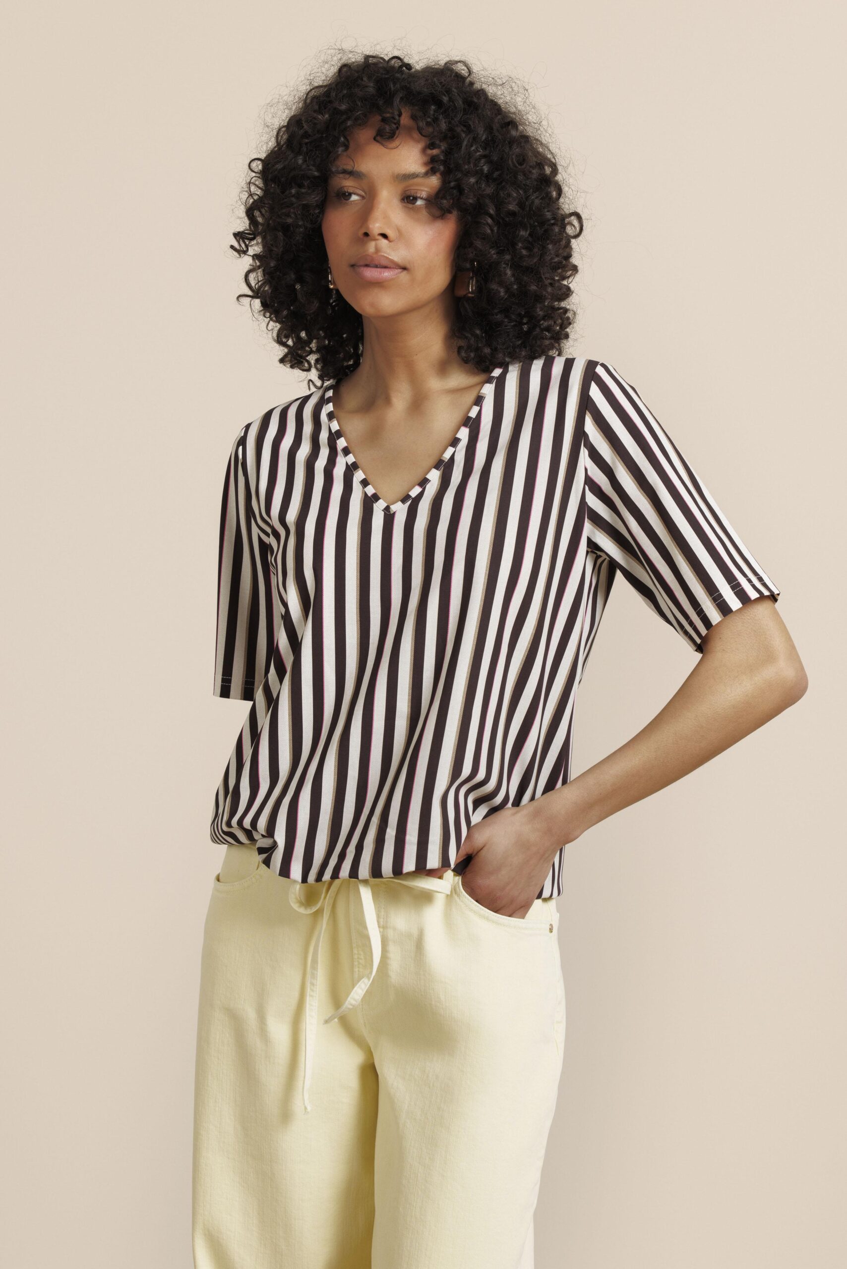 Studio Anneloes Vicky Stripe Shirt 13924 T-shirt Korte Mouw 9997 Multi Color