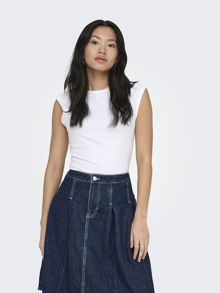 Only Onlmira Capsl Ruching Top Jrs Noos 15367938 T-shirt Korte Mouw 4947067 White