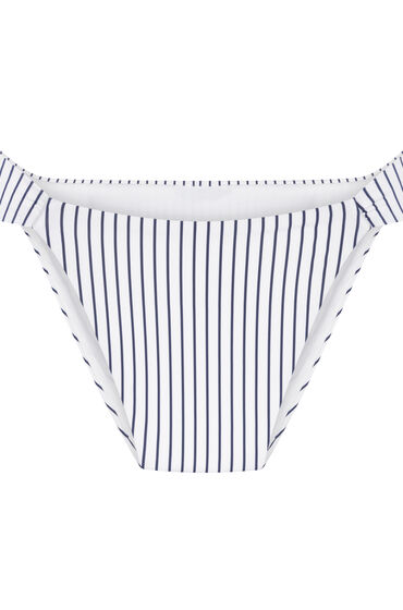 Hunkemöller Hoog Uitgesneden Bikinibroekje Strepen Wit - Afbeelding 2