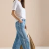 3/4 High Waist Wide Legs jeans in Loose Fit