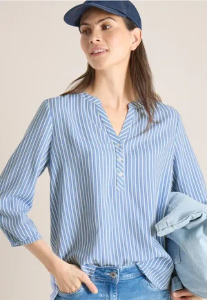 3/4 mouw blouse met gestreept patroon
