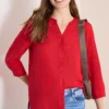 3/4 mouw blouse van linnenmix