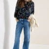 3/4-mouwen blouse met bloemenpatroon