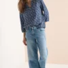3/4-mouwen blouse met glitterdetails