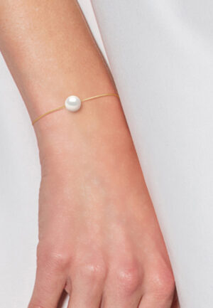 Alternative view of Armband Gekweekte Pearl Zoetwater 8-9mm Wit Geel gouden ketting Venetiaanse