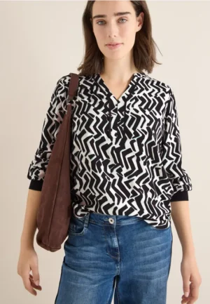 Bedrukte blouse met tape