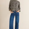 Blouse met gesmockte halslijn