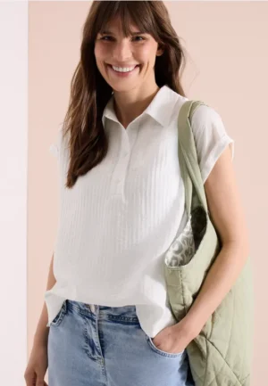 Blouse met hangende schouder en structuur