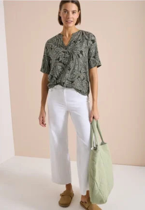 Blouse met korte mouwen en paisleyprint
