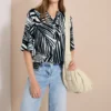 Blouse met korte mouwen