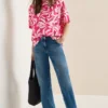 Blouse met korte mouwen