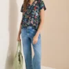 Blouse met korte mouwen